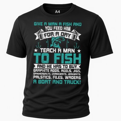 Give A Man A Fish Carp Fly Fishing Angling Performance Shirt