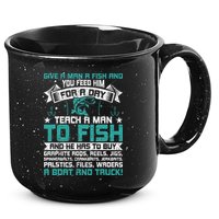 Give A Man A Fish Carp Fly Fishing Angling 15oz Campfire Ceramic Mug