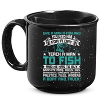 Give A Man A Fish Carp Fly Fishing Angling 15oz Campfire Ceramic Mug