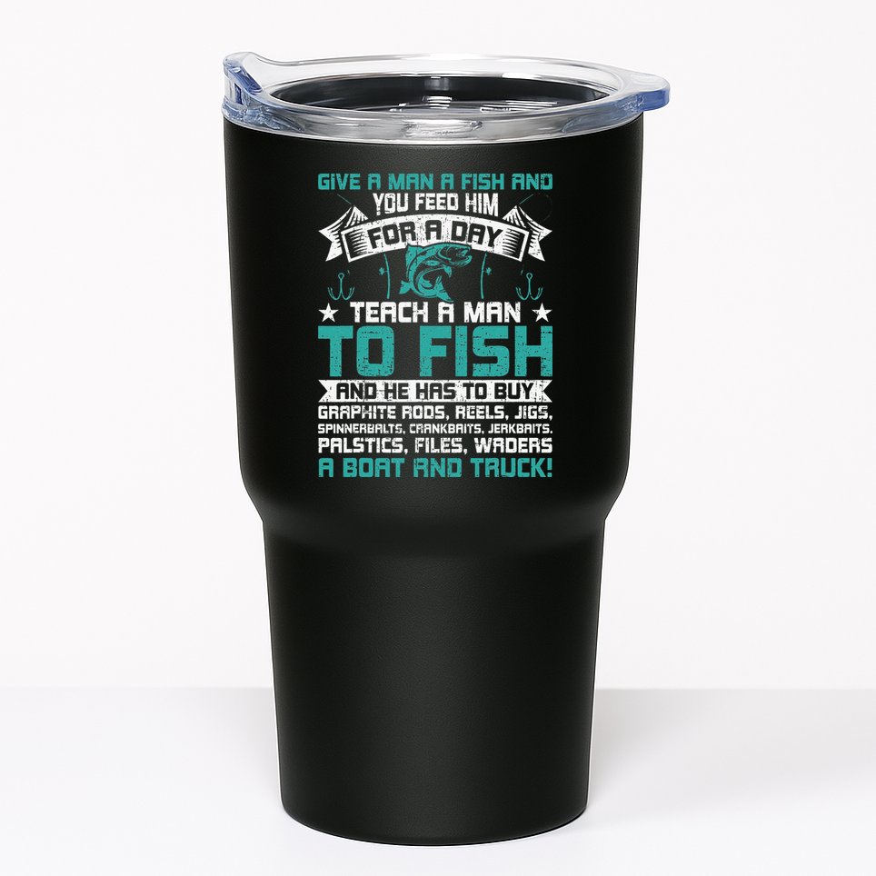 Give A Man A Fish Carp Fly Fishing Angling Tumbler