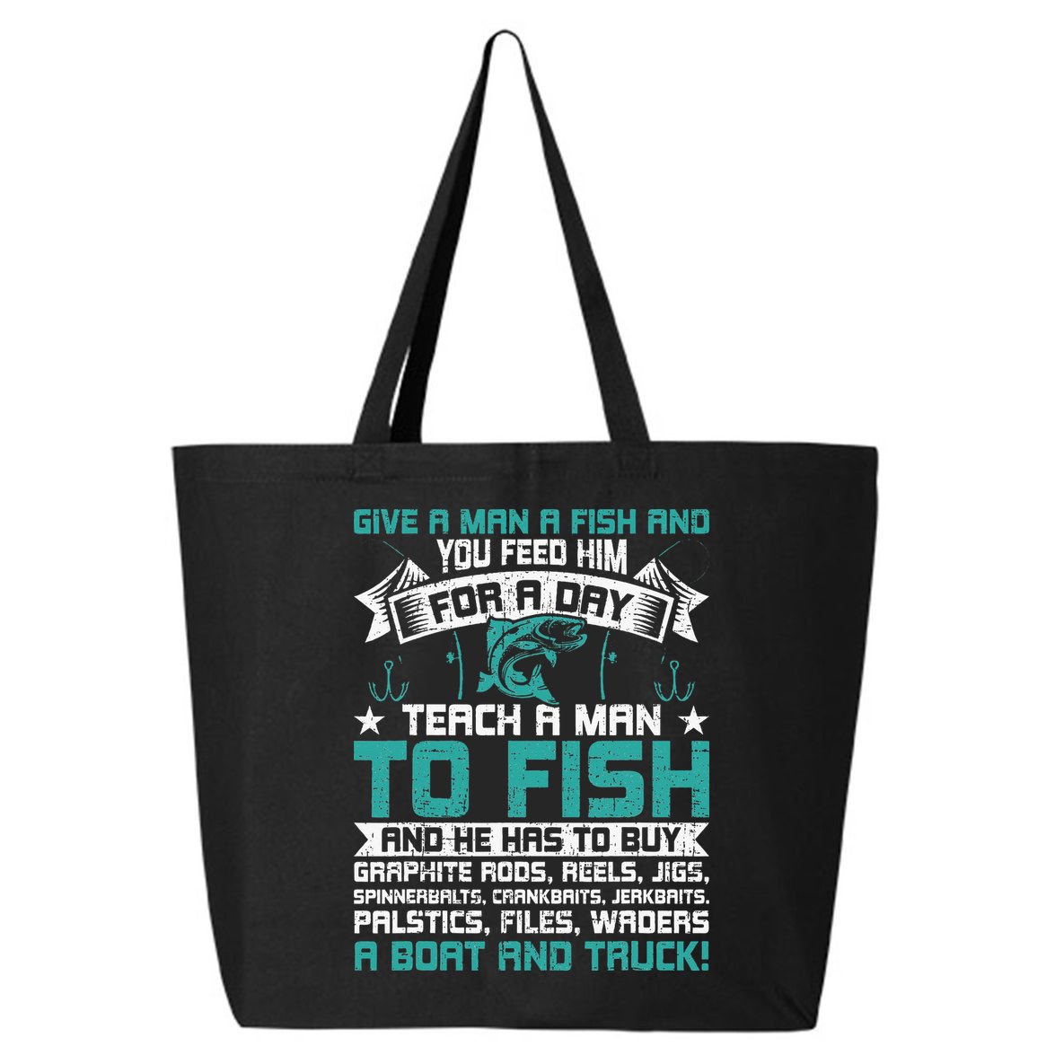 Give A Man A Fish Carp Fly Fishing Angling 25L Jumbo Tote