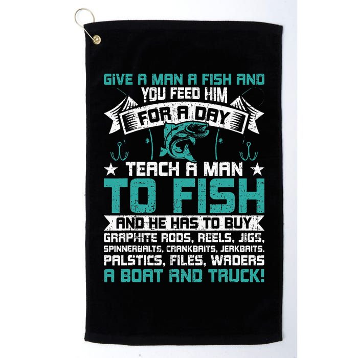Give A Man A Fish Carp Fly Fishing Angling Golf Towel