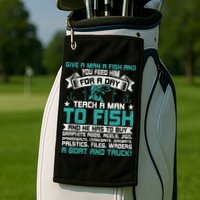 Give A Man A Fish Carp Fly Fishing Angling Golf Towel