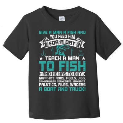 Give A Man A Fish Carp Fly Fishing Angling Toddler T-Shirt