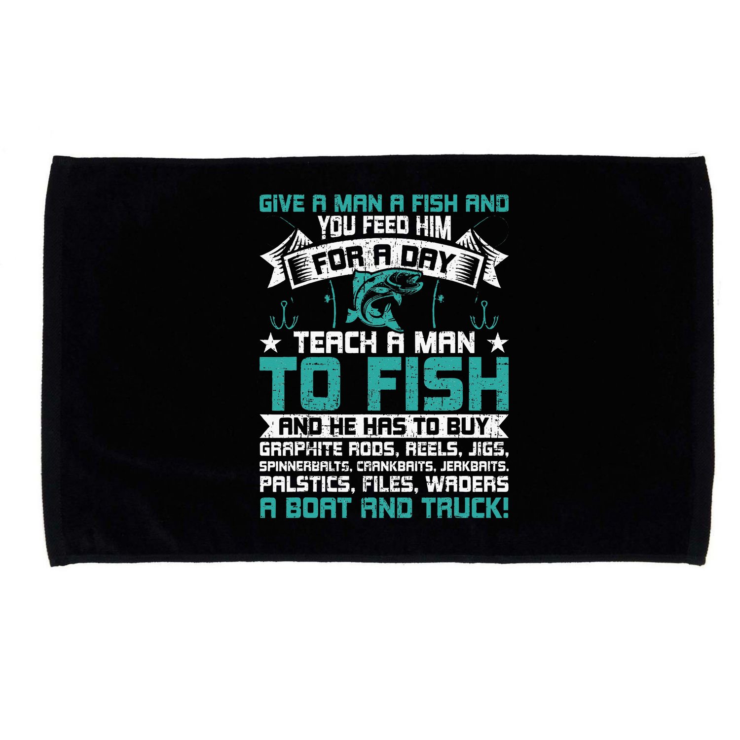 Give A Man A Fish Carp Fly Fishing Angling Microfiber Hand Towel
