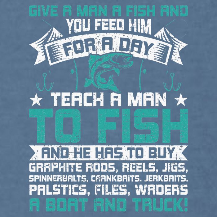 Give A Man A Fish Carp Fly Fishing Angling Garment-Dyed Sweatshirt
