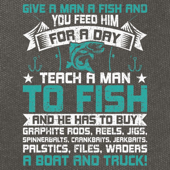 Give A Man A Fish Carp Fly Fishing Angling Cotton Canvas Backpack