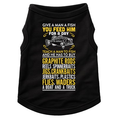 Give A Man A Fish You Feed Him For A Day Teach Him To Fish Funny Doggie Tank