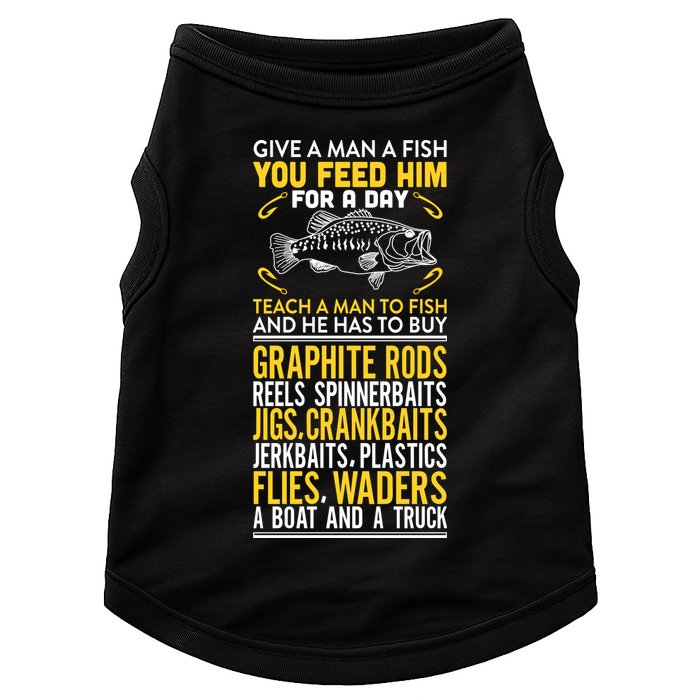 Give A Man A Fish You Feed Him For A Day Teach Him To Fish Funny Doggie Tank