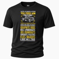 Give A Man A Fish You Feed Him For A Day Teach Him To Fish Funny Performance Shirt