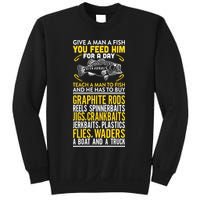 Give A Man A Fish You Feed Him For A Day Teach Him To Fish Funny Sweatshirt