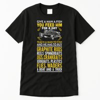 Give A Man A Fish You Feed Him For A Day Teach Him To Fish Funny Tall T-Shirt