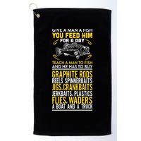 Give A Man A Fish You Feed Him For A Day Teach Him To Fish Funny Golf Towel