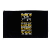Give A Man A Fish You Feed Him For A Day Teach Him To Fish Funny Microfiber Hand Towel