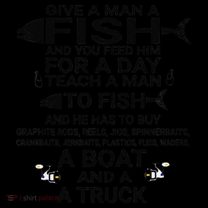 Give A Man A Fish Or Teach Him To Fish Fishing Sustainable Bucket Hat