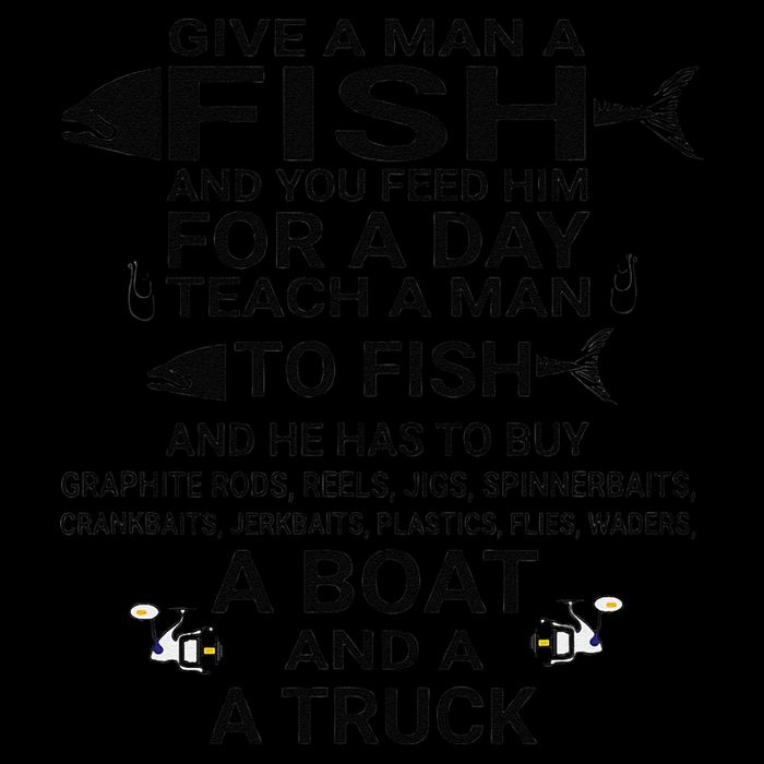 Give A Man A Fish Or Teach Him To Fish Fishing Bucket Hat
