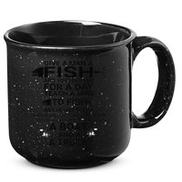 Give A Man A Fish Or Teach Him To Fish Fishing 15oz Campfire Ceramic Mug