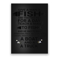 Give A Man A Fish Or Teach Him To Fish Fishing Poster