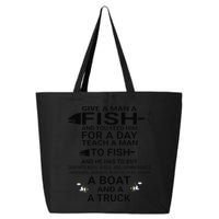Give A Man A Fish Or Teach Him To Fish Fishing 25L Jumbo Tote
