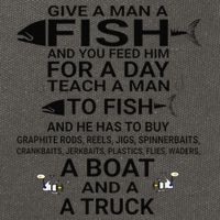 Give A Man A Fish Or Teach Him To Fish Fishing Cotton Canvas Backpack