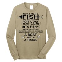 Give A Man A Fish Or Teach Him To Fish Fishing Long Sleeve Shirt