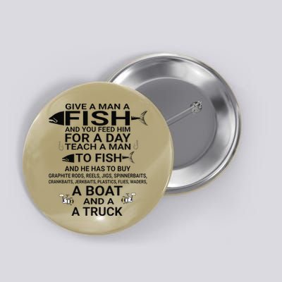 Give A Man A Fish Or Teach Him To Fish Fishing Button