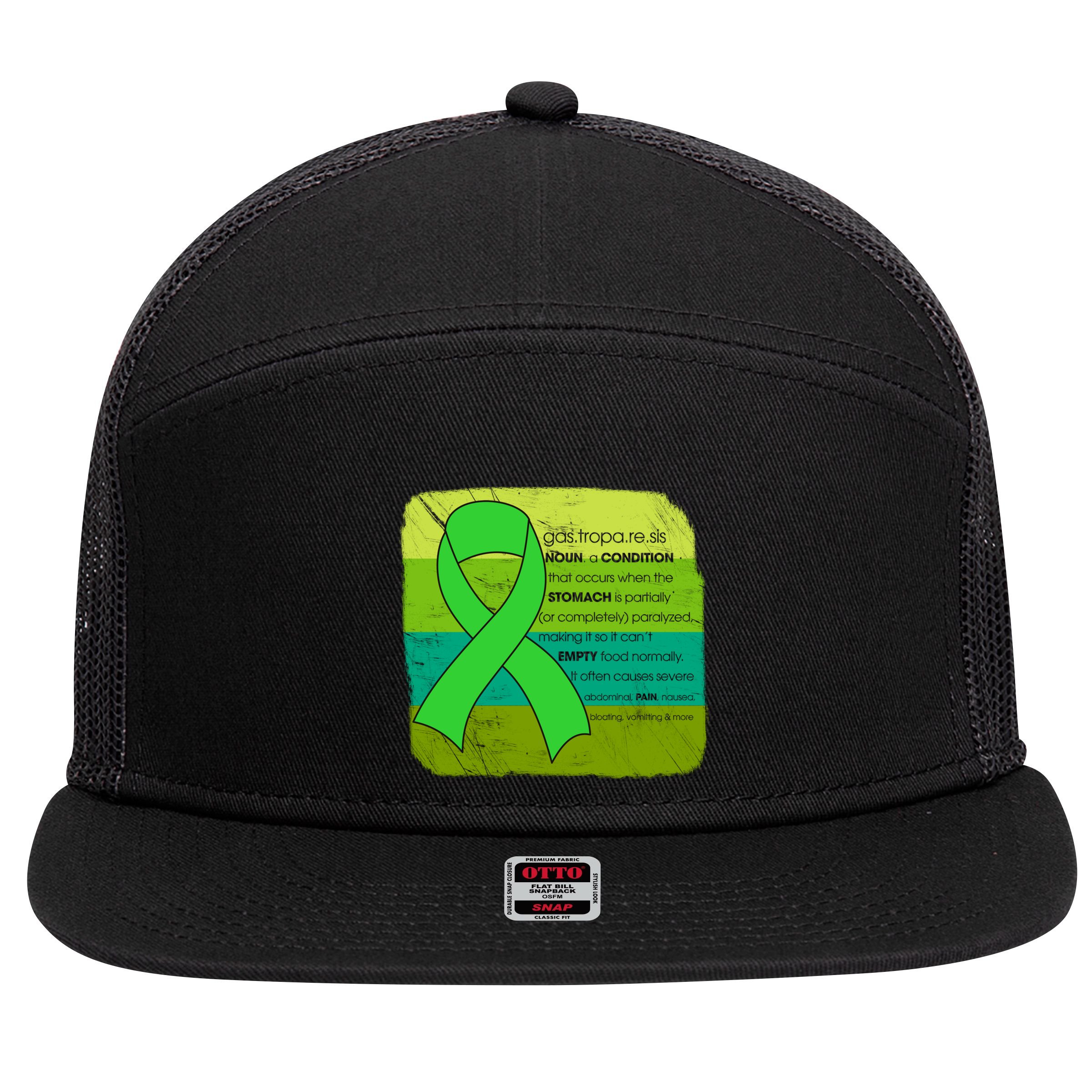 Gastric Awareness Month Funny Gift Definition Of Gastroparesis Gift 7 Panel Mesh Trucker Snapback Hat