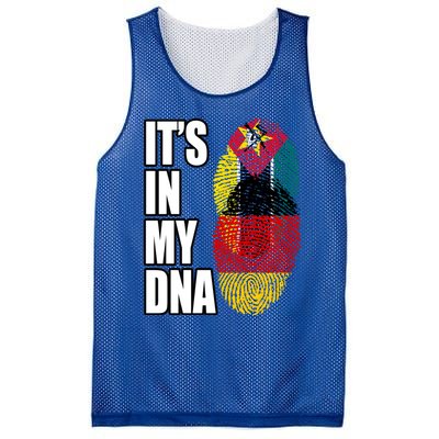 Ger And Mozambican Mix Dna Flag Heritage Gift Mesh Reversible Basketball Jersey Tank