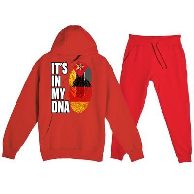 Ger And Mozambican Mix Dna Flag Heritage Gift Premium Hooded Sweatsuit Set