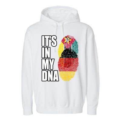 Ger And Mozambican Mix Dna Flag Heritage Gift Garment-Dyed Fleece Hoodie