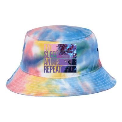 Graphic Academia My Hero Todoroki Eat Sleep Anime Repeat Tie Dye Newport Bucket Hat