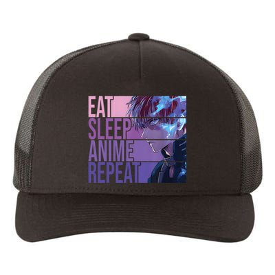 Graphic Academia My Hero Todoroki Eat Sleep Anime Repeat Yupoong Adult 5-Panel Trucker Hat