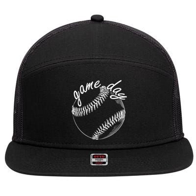 Game Day Baseball Fan 7 Panel Mesh Trucker Snapback Hat