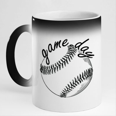 Game Day Baseball Fan 11oz Black Color Changing Mug