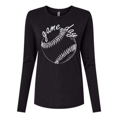 Game Day Baseball Fan Womens Cotton Relaxed Long Sleeve T-Shirt