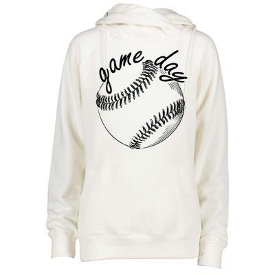 Game Day Baseball Fan Womens Funnel Neck Pullover Hood