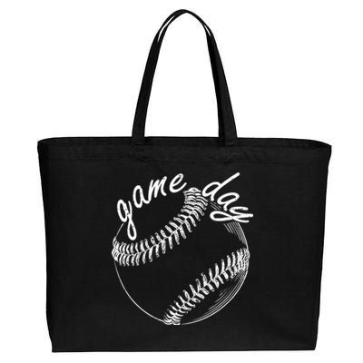 Game Day Baseball Fan Cotton Canvas Jumbo Tote