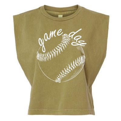 Game Day Baseball Fan Garment-Dyed Women's Muscle Tee