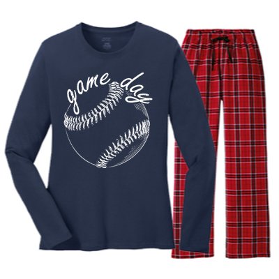 Game Day Baseball Fan Women's Long Sleeve Flannel Pajama Set 