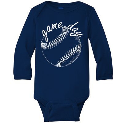 Game Day Baseball Fan Baby Long Sleeve Bodysuit