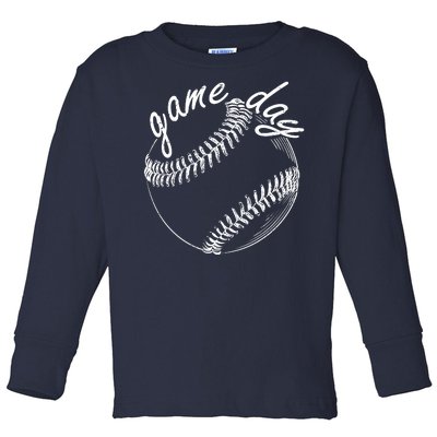 Game Day Baseball Fan Toddler Long Sleeve Shirt