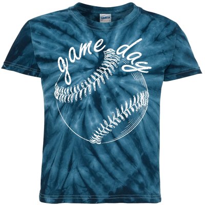 Game Day Baseball Fan Kids Tie-Dye T-Shirt