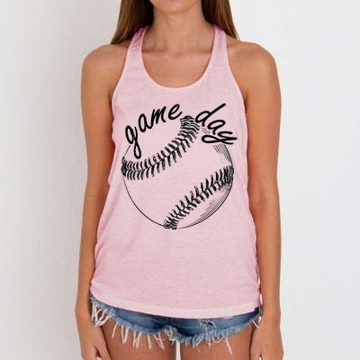 Game Day Baseball Fan Women's Knotted Racerback Tank