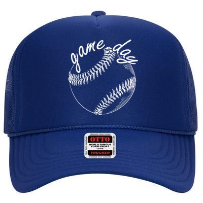 Game Day Baseball Fan High Crown Mesh Back Trucker Hat