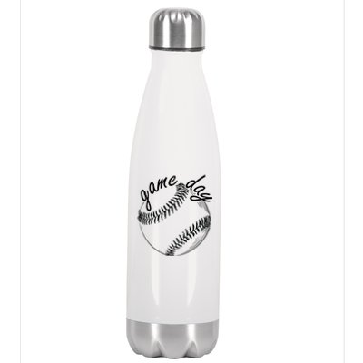 Game Day Baseball Fan Stainless Steel Insulated Water Bottle