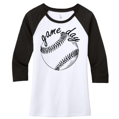 Game Day Baseball Fan Women's Tri-Blend 3/4-Sleeve Raglan Shirt