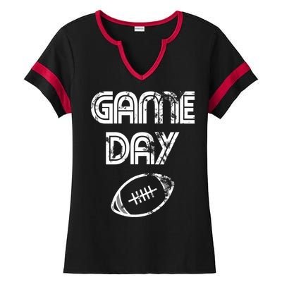 Game Day Football Ladies Halftime Notch Neck Tee