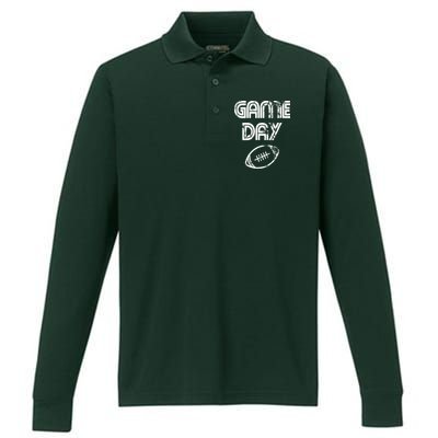 Game Day Football Performance Long Sleeve Polo