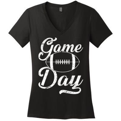 Game Day Football Fan Women's V-Neck T-Shirt