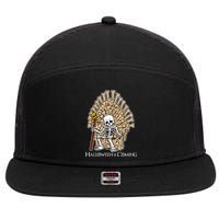 Game of Bones Halloween Is Coming  7 Panel Mesh Trucker Snapback Hat